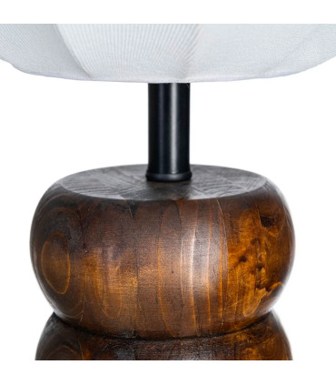 Lampe à poser classique bois et abat-jour beige 35x35x54cm