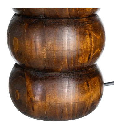 Lampe à poser classique bois et abat-jour beige 35x35x54cm