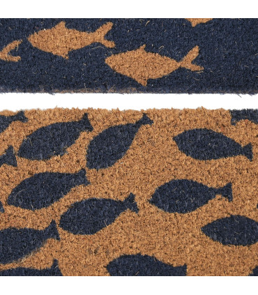 Set de 2 paillassons coco poissons 60x40x1,5cm