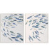 Set of 2 wall frames fishes 82x4x102cm