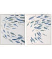Set of 2 wall frames fishes 82x4x102cm