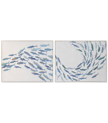 Set of 2 wall frames fishes 82x4x102cm