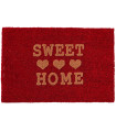 Paillasson coco rouge sweet home 60x40x1.5cm