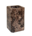 Toothbrush Holder brown Marble 7x7x11.5cm