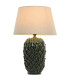 Table Lamp green ceramic and beige linen Lampshade 38x38x71cm
