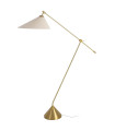 Floor Lamp gold metal and beige linen lampshade 145x47x176cm