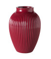 Vase classique en céramique rouge bordeaux 12x12x17cm
