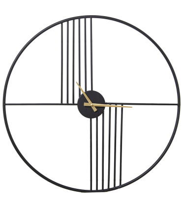 Horloge murale design ronde noire 61x61x1cm