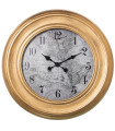 Horloge murale ronde dorée cartes 57x57x4cm