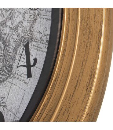 Horloge murale ronde dorée cartes 57x57x4cm