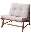 Armchair Bamboo and Beige Cushions 78x76x76cm