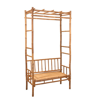 Bamboo bench with pergola 119x55x28