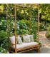 Bamboo bench with pergola 119x55x28