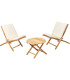 Armchair Bamboo and Beige Cushions 78x76x76cm