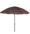 Parasol à franges raphia foncé diamètre 180cm