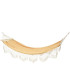 Hamac beige et frange blanche 200x100cm