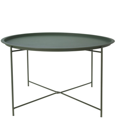 Green round Garden Table metal 75x75x42cm