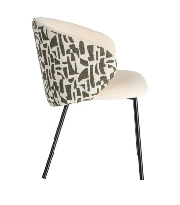 Chair tissue beige and green 56.5x56x74.5cm