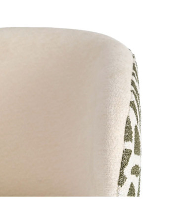 Chaise design tissu imprimé beige et vert 56.5x56x74.5cm