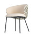 Chaise design tissu imprimé beige et vert 56.5x56x74.5cm