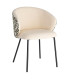Chaise design tissu imprimé beige et vert 56.5x56x74.5cm