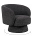 Fauteuil design pivotant en tissu tweed gris foncé 78x79x77cm