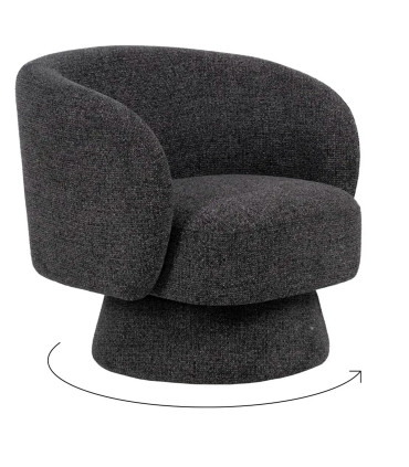 Dark grey rotating armchair 78x79x77cm
