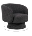 Dark grey rotating armchair 78x79x77cm