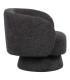Fauteuil design pivotant en tissu tweed gris foncé 78x79x77cm