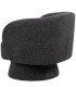 Fauteuil design pivotant en tissu tweed gris foncé 78x79x77cm
