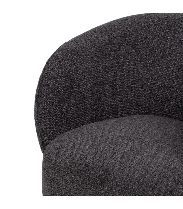 Fauteuil design pivotant en tissu tweed gris foncé 78x79x77cm