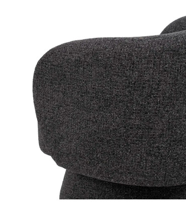 Fauteuil design pivotant en tissu tweed gris foncé 78x79x77cm
