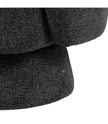 Fauteuil design pivotant en tissu tweed gris foncé 78x79x77cm