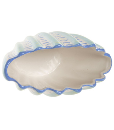 Vase ceramic blue shell 22x11x15cm