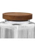 Bocal cuisine carré en verre strié bouchon acacia 980ml
