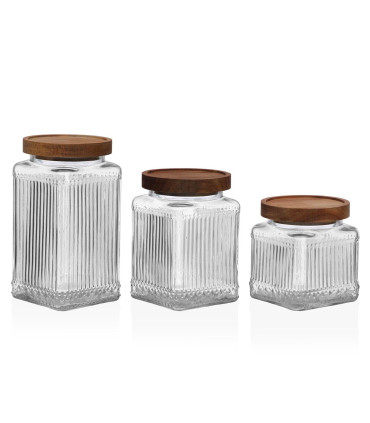 Kitchen Glass Jar Bamboo Lid 520ml