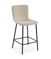 Bar Stool Metal and beige tissue 51x44.5x93.5cm