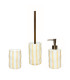 Toothbrush holder yellow and white ceramic 8x8x11cm