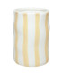 Toothbrush holder yellow and white ceramic 8x8x11cm