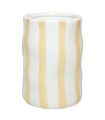 Toothbrush holder yellow and white ceramic 8x8x11cm
