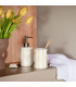 Toothbrush holder yellow and white ceramic 8x8x11cm