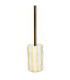 Brosse WC en céramique rayures jaune et blanc 10.5x10.5x44cm