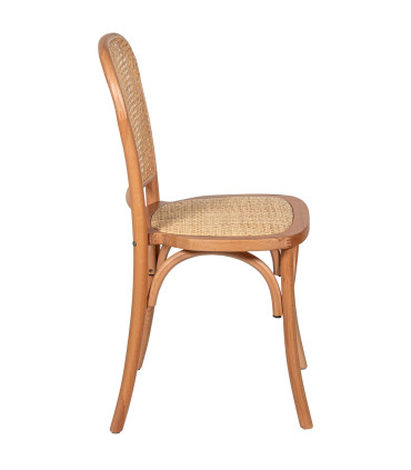 Chair design wood, rattan, metal 48x53x81cm