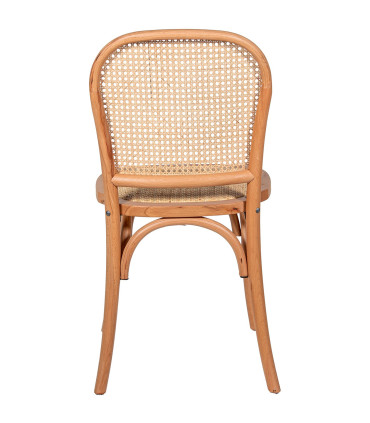 Chair design wood, rattan, metal 48x53x81cm