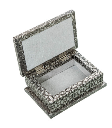Silver metal jewelry box 38x20x7.5cm