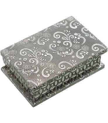 Silver metal jewelry box 38x20x7.5cm