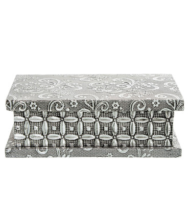 Silver metal jewelry box 38x20x7.5cm