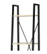 Wood and black metal Shelf 34x32x148cm