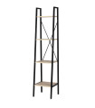 Wood and black metal Shelf 34x32x148cm