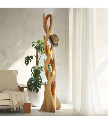 Portemanteaux sur Pied Design Noir et Bois